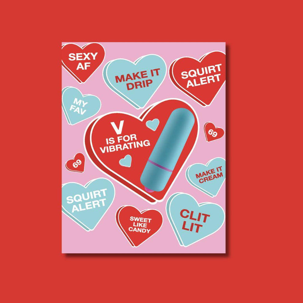 Vibe Hearts Greeting Card with Bullet Vibrator