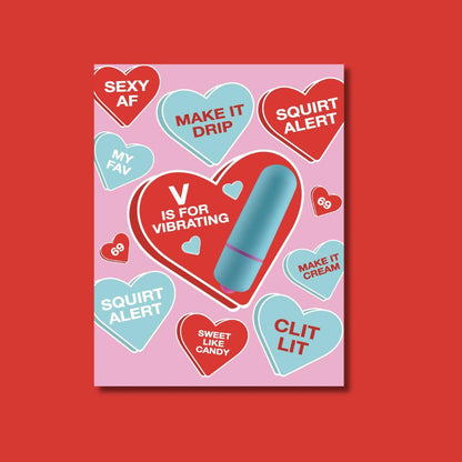 Vibe Hearts Greeting Card with Bullet Vibrator