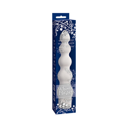 White Nights 7 inches Ribbed Vibrator