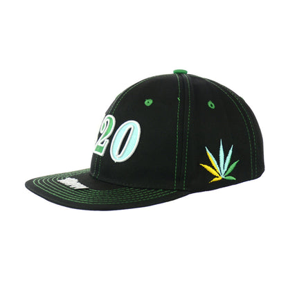 420 Dope Vegetarian Leaf Embroidered Snapback Hat