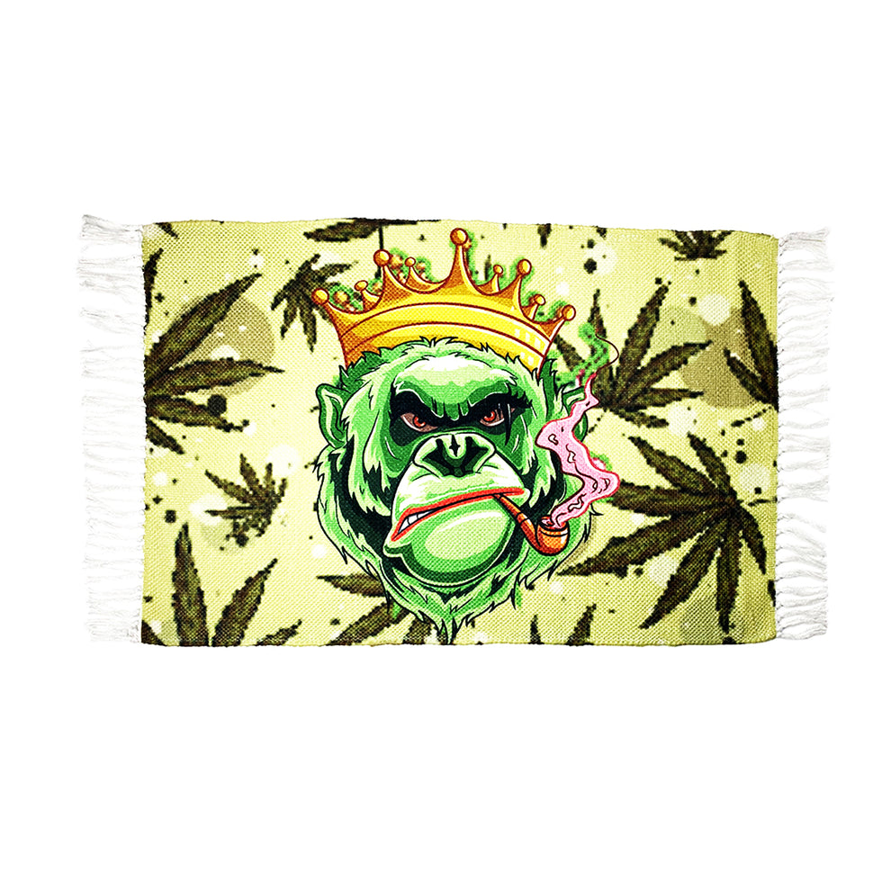 Handloom Printed Pink Weed Leaf Design Doormat