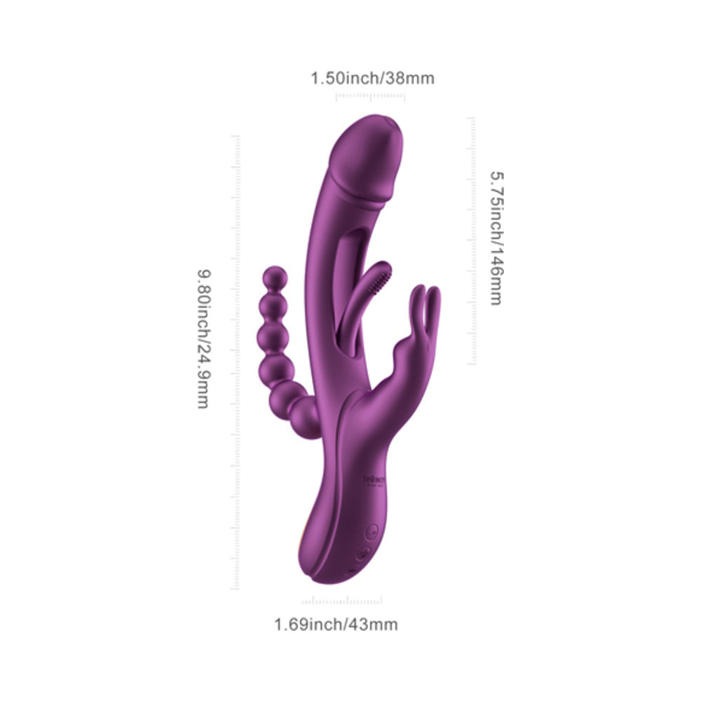 Trilux Kinky Finger Rabbit Vibrator With Anal Beads