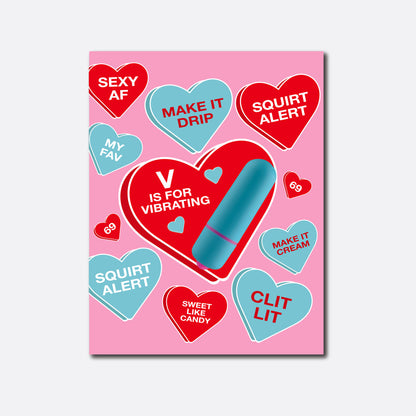 Vibe Hearts Greeting Card with Bullet Vibrator