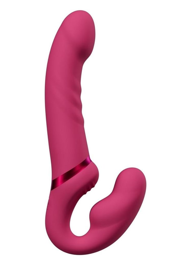 Lovense Lapis vibrating strapless strap-on with flexible double-ended silicone design
