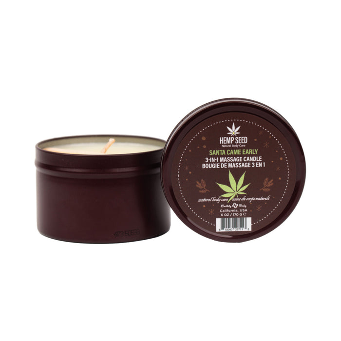 Earthly Body Hemp Seed Holiday 3-in-1 Massage Candle - Santa Came Early