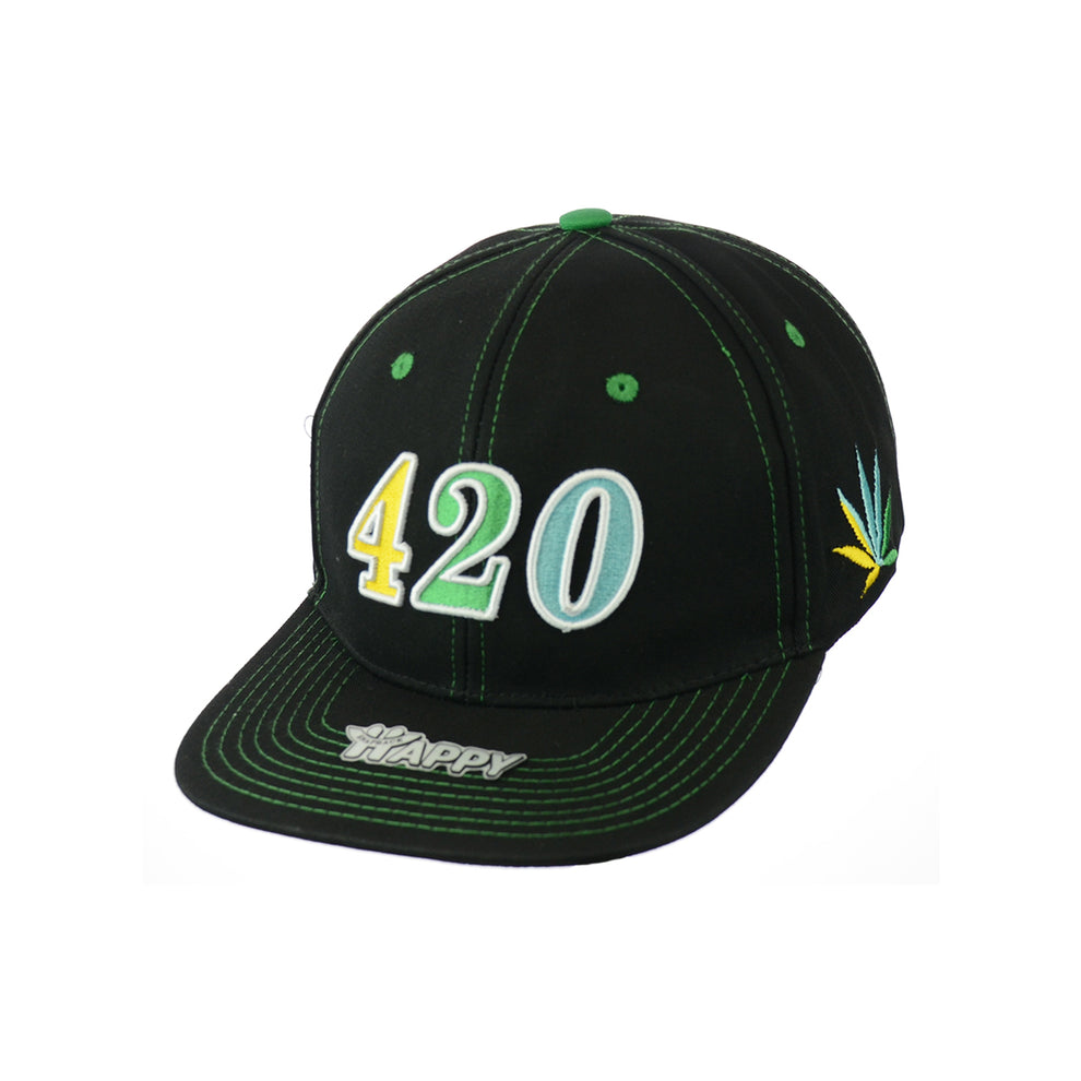 420 Dope Vegetarian Leaf Embroidered Snapback Hat