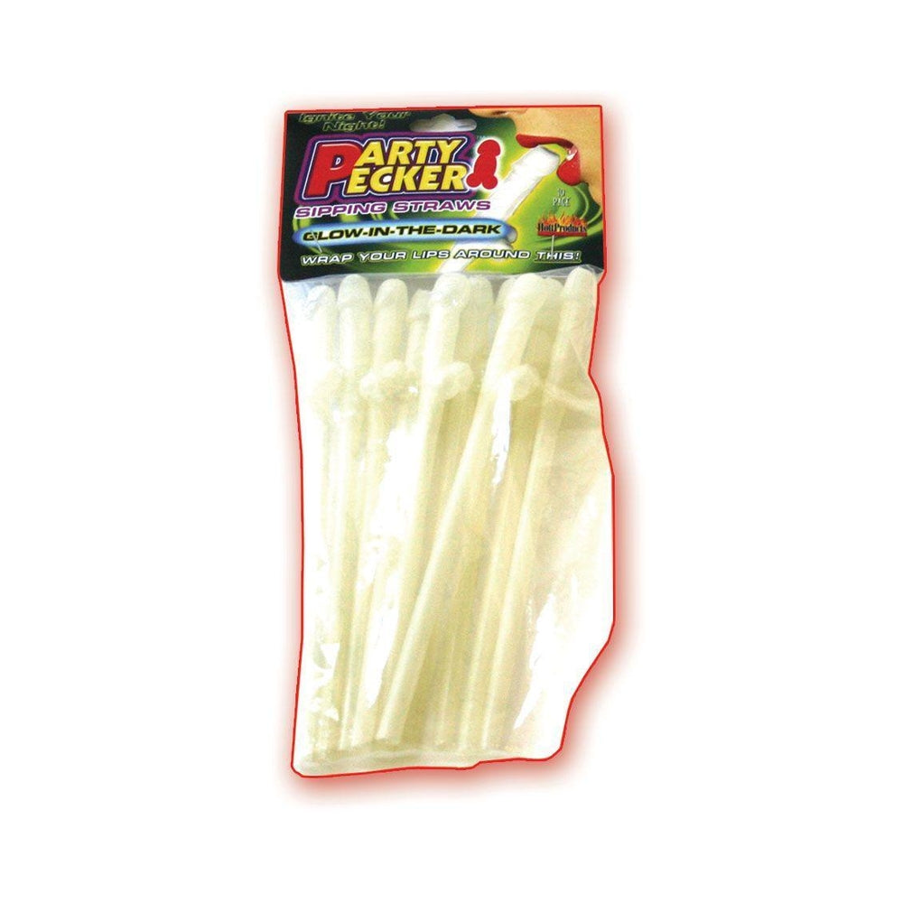Party Pecker Sipping Straws Glow