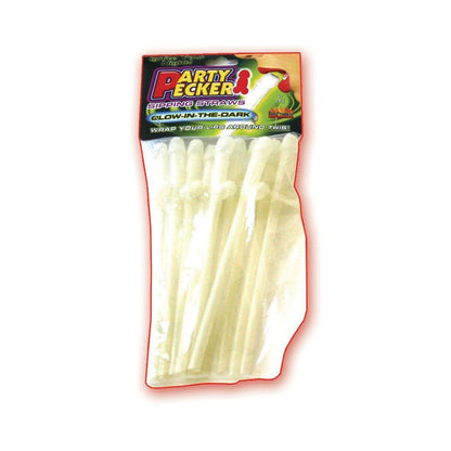 Party Pecker Sipping Straws Glow