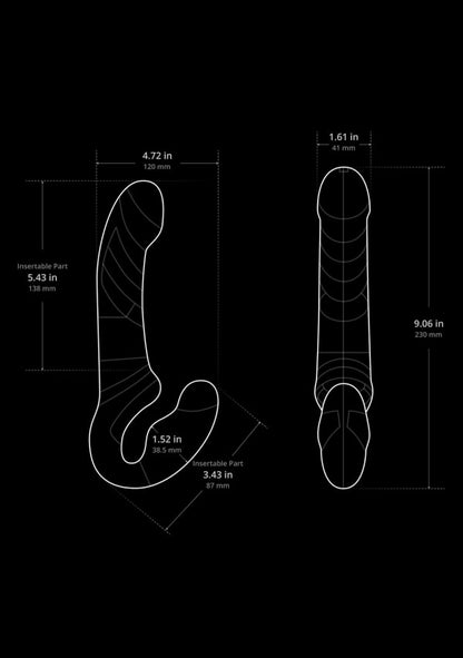 Lovense Lapis vibrating strapless strap-on with flexible double-ended silicone design