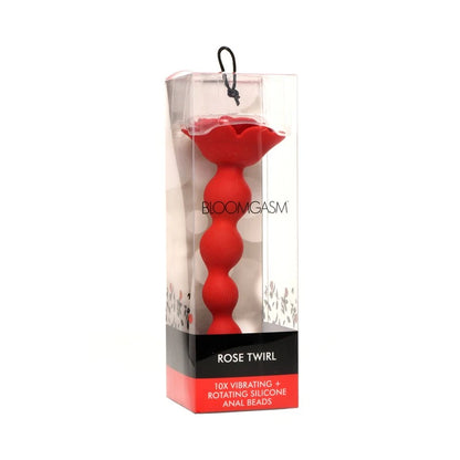 10x Rose Twirl Vibrating And Rotating Silicone Anal Beads