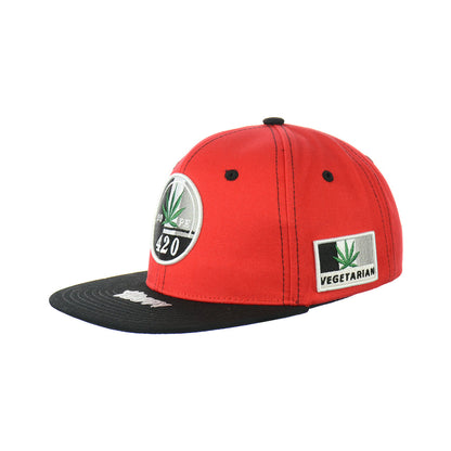 420 Dope Vegetarian Leaf Embroidered Snapback Hat