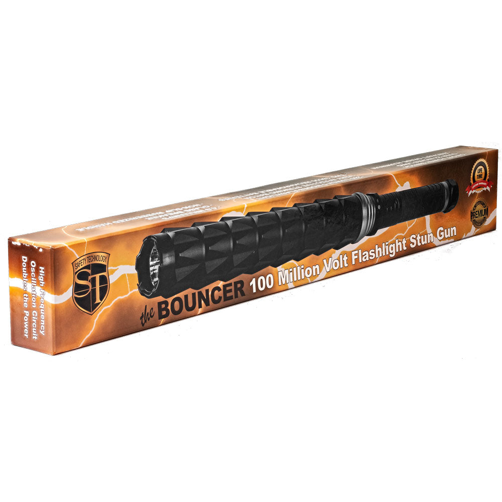 Safety Technology Bouncer stun gun flashlight with extended handle