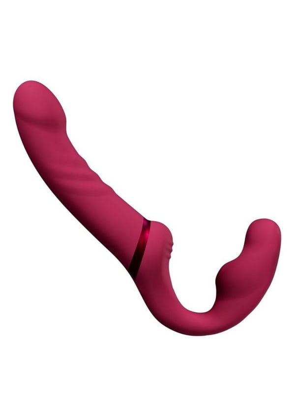 Lovense Lapis vibrating strapless strap-on with flexible double-ended silicone design