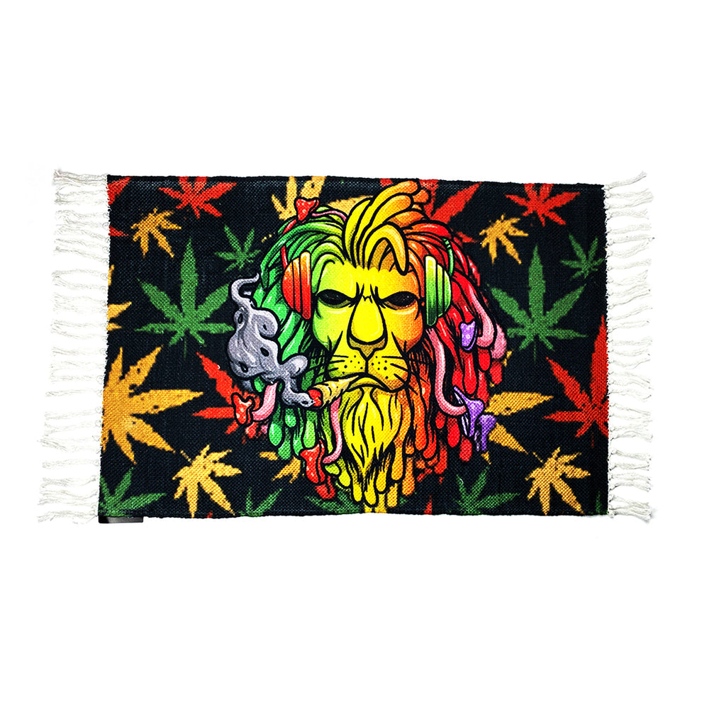 Handloom Printed Pink Weed Leaf Design Doormat