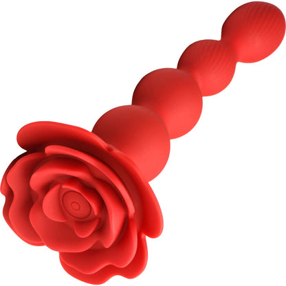 10x Rose Twirl Vibrating And Rotating Silicone Anal Beads