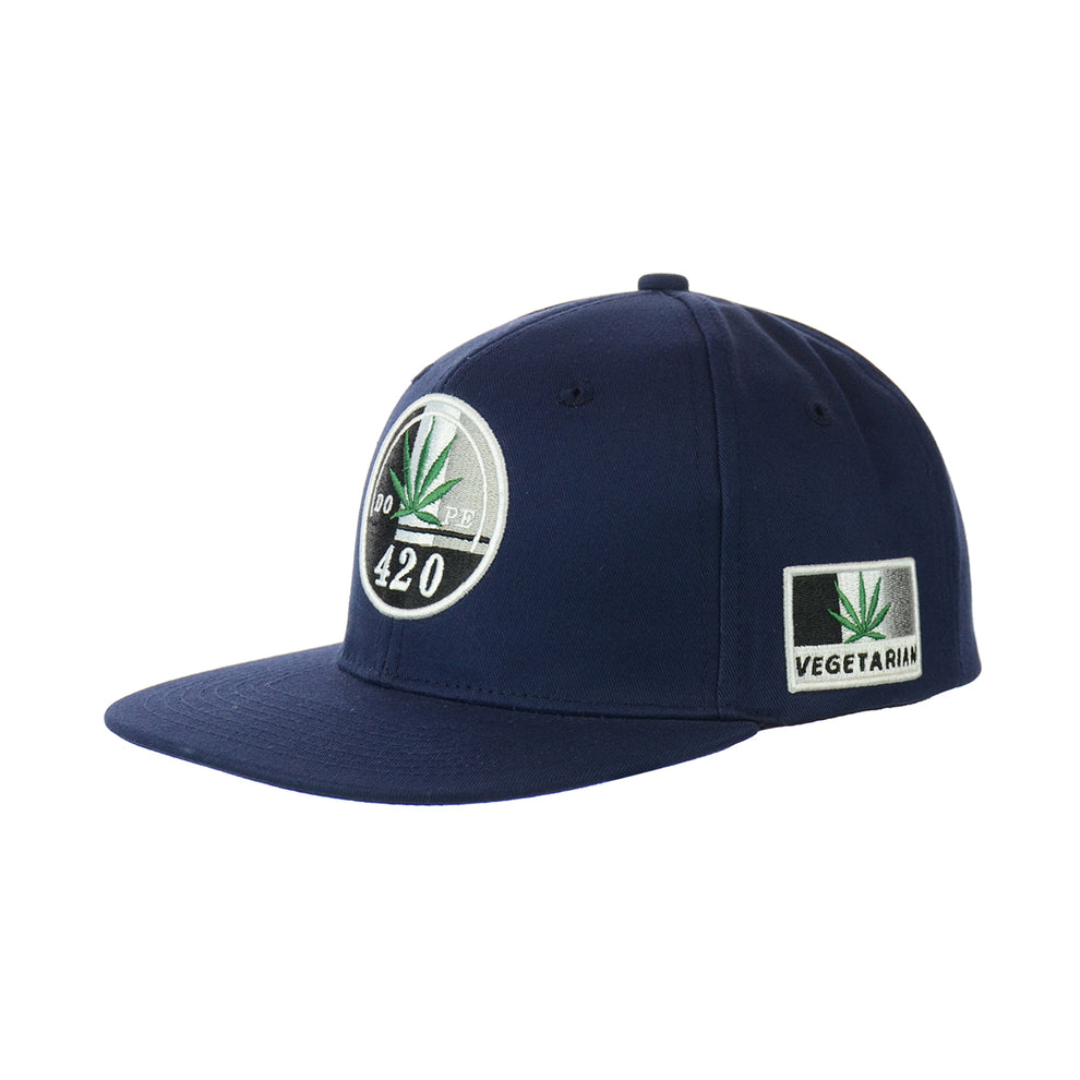 420 Dope Vegetarian Leaf Embroidered Snapback Hat