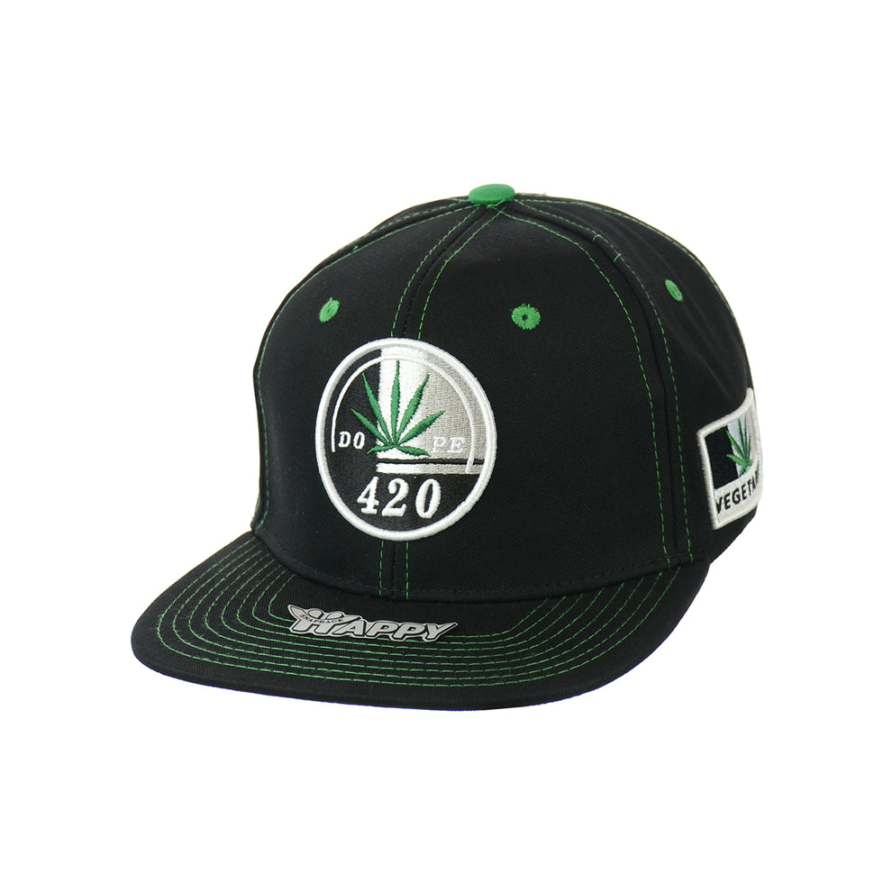 420 Dope Vegetarian Leaf Embroidered Snapback Hat