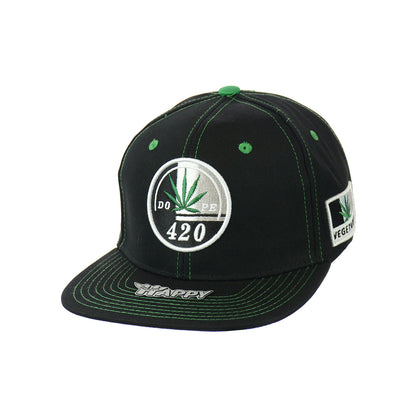 420 Dope Vegetarian Leaf Embroidered Snapback Hat